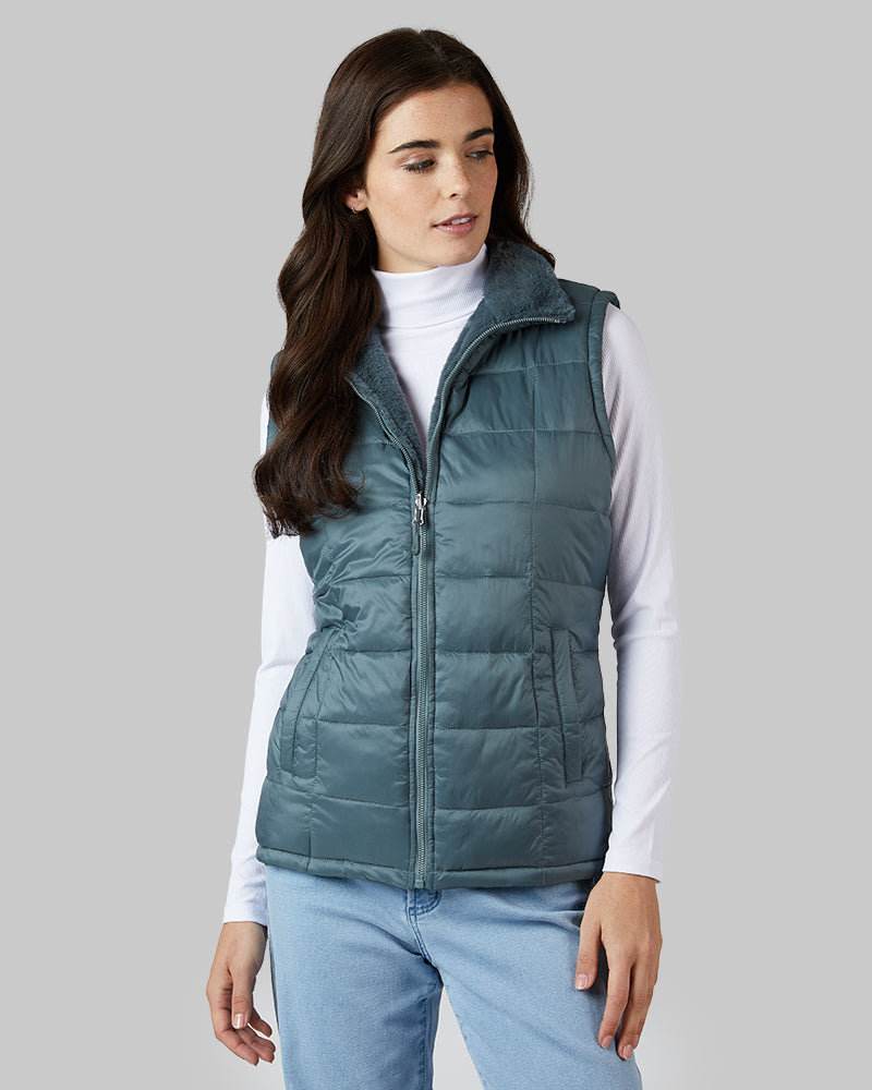 WOMEN'S REVERSIBLE LUXE FUR-LINED VEST