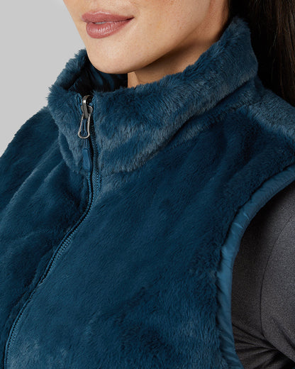 WOMEN'S REVERSIBLE LUXE FUR-LINED VEST
