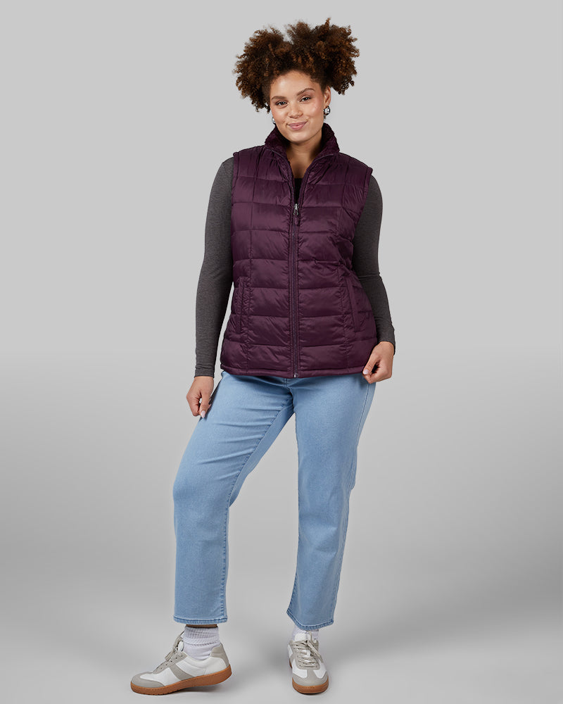 WOMEN'S REVERSIBLE LUXE FUR-LINED VEST