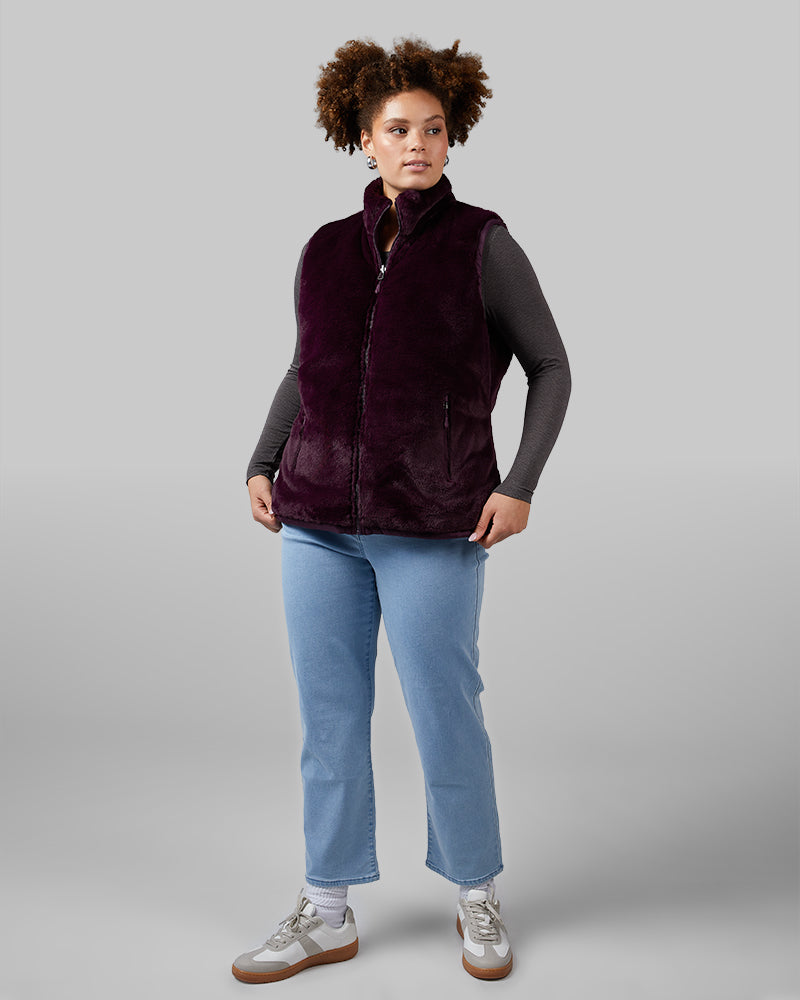 WOMEN'S REVERSIBLE LUXE FUR-LINED VEST