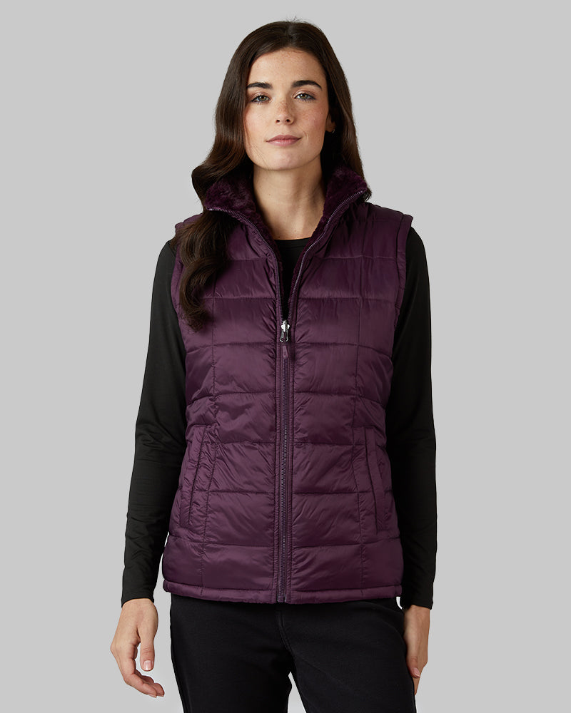 WOMEN'S REVERSIBLE LUXE FUR-LINED VEST