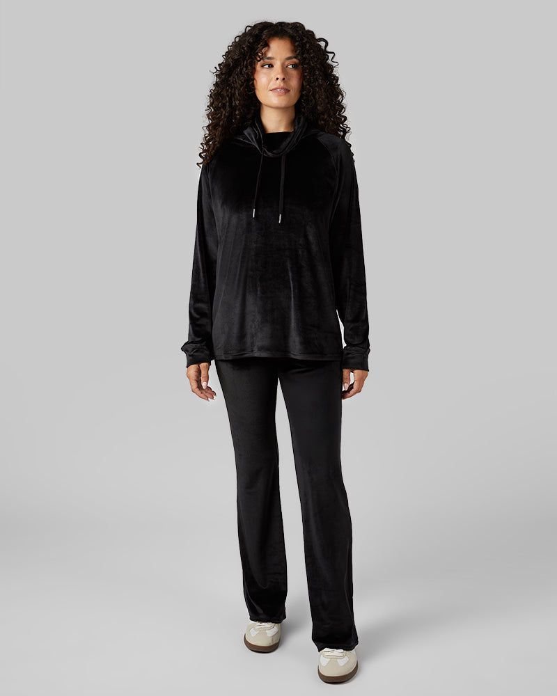 WOMEN'S HIGH-WAIST SOFT VELOUR FLARE PANT