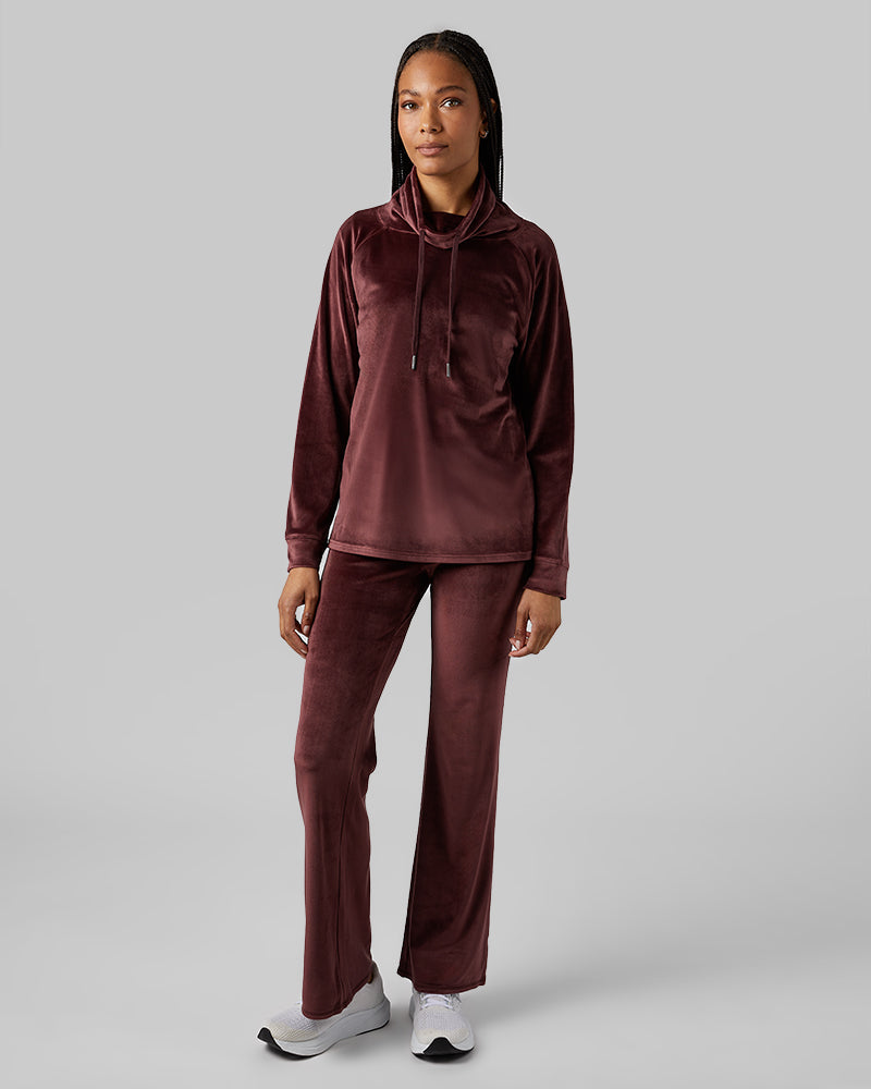 WOMEN'S HIGH-WAIST SOFT VELOUR FLARE PANT