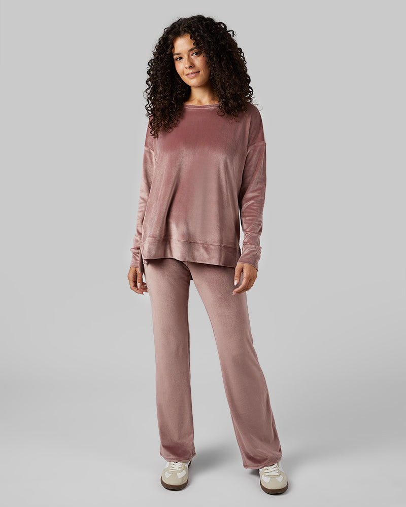 WOMEN'S HIGH-WAIST SOFT VELOUR FLARE PANT