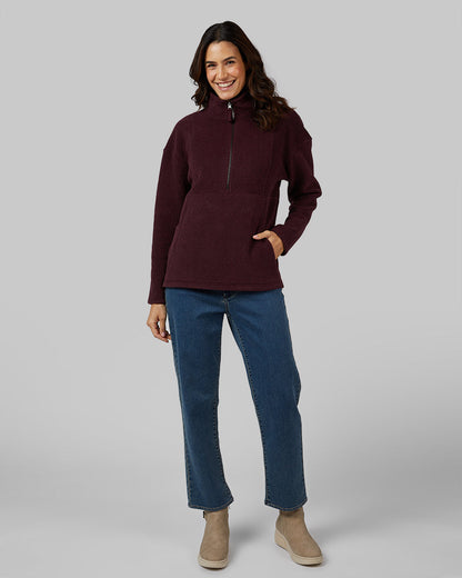 WOMEN'S COZY FLEECE 1/2 ZIP TOP