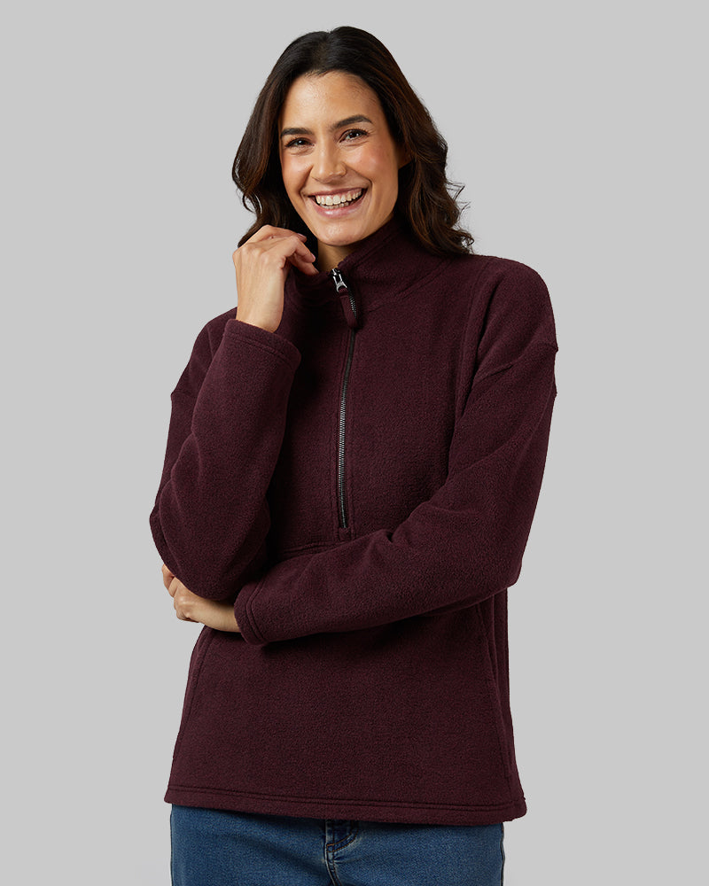 WOMEN'S COZY FLEECE 1/2 ZIP TOP
