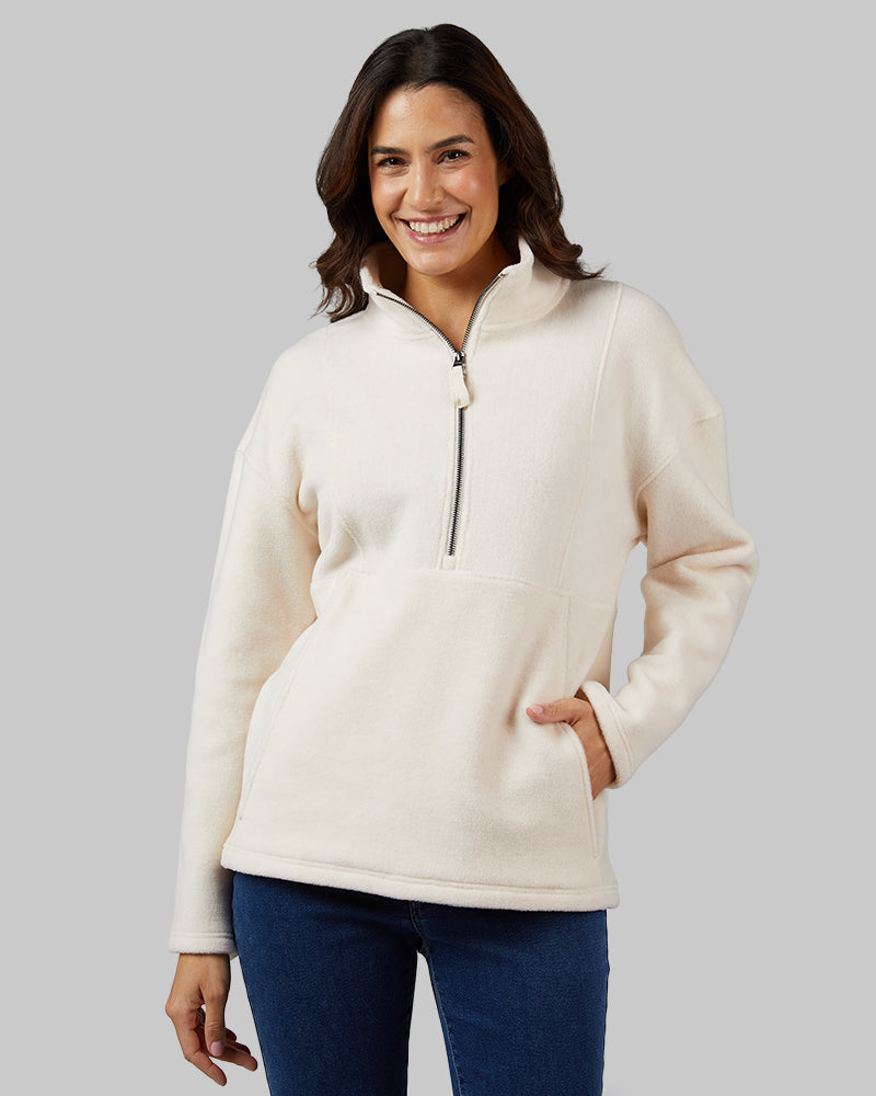 WOMEN'S COZY FLEECE 1/2 ZIP TOP
