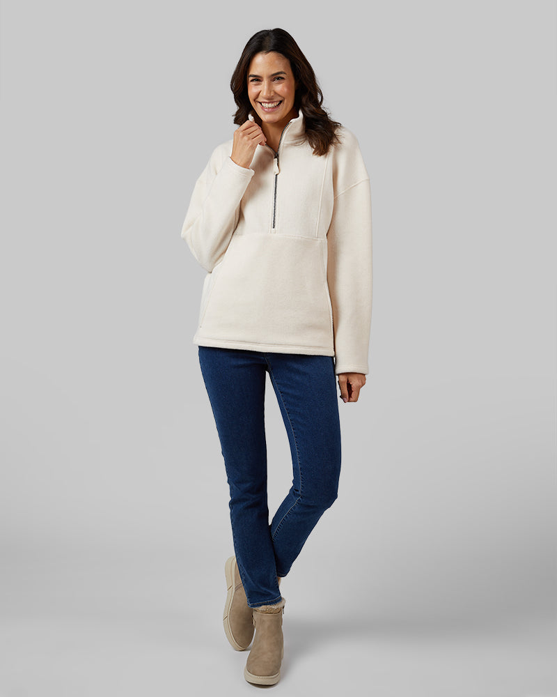 WOMEN'S COZY FLEECE 1/2 ZIP TOP
