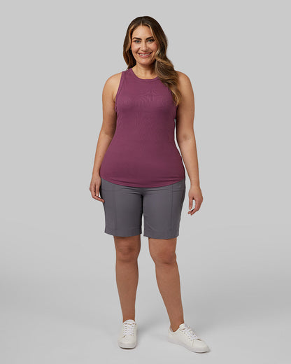 WOMEN'S SOFT RIB HIGH NECK TANK