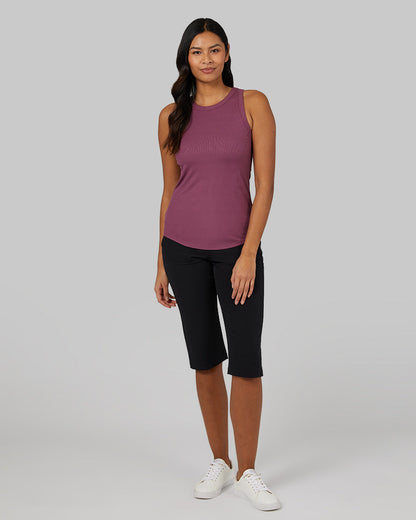 WOMEN'S SOFT RIB HIGH NECK TANK