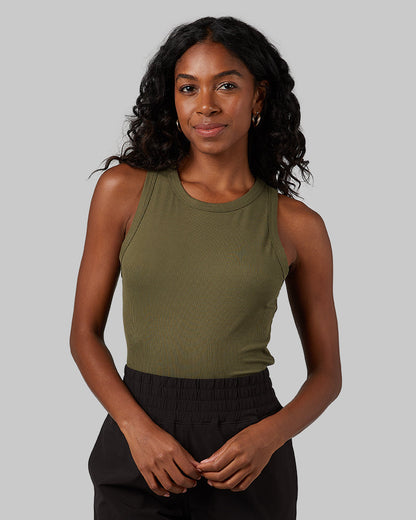 WOMEN'S SOFT RIB HIGH NECK TANK