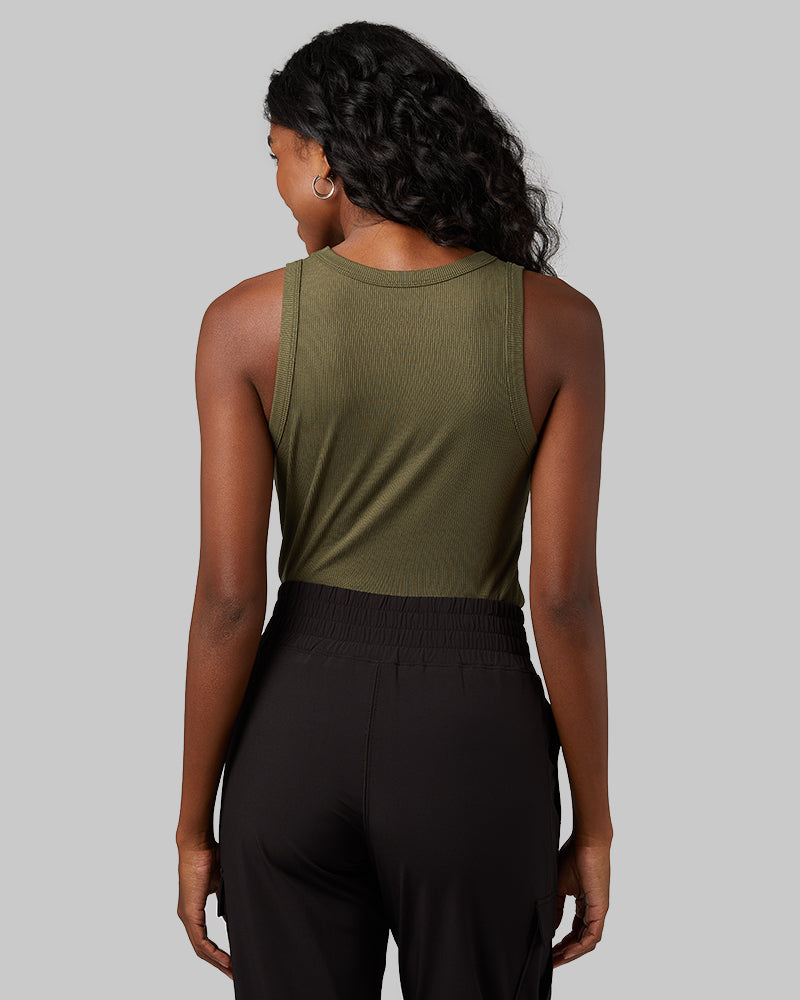 WOMEN'S SOFT RIB HIGH NECK TANK