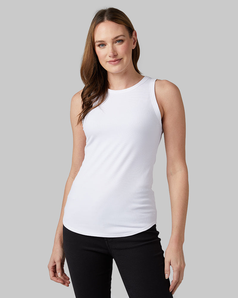 WOMEN'S SOFT RIB HIGH NECK TANK