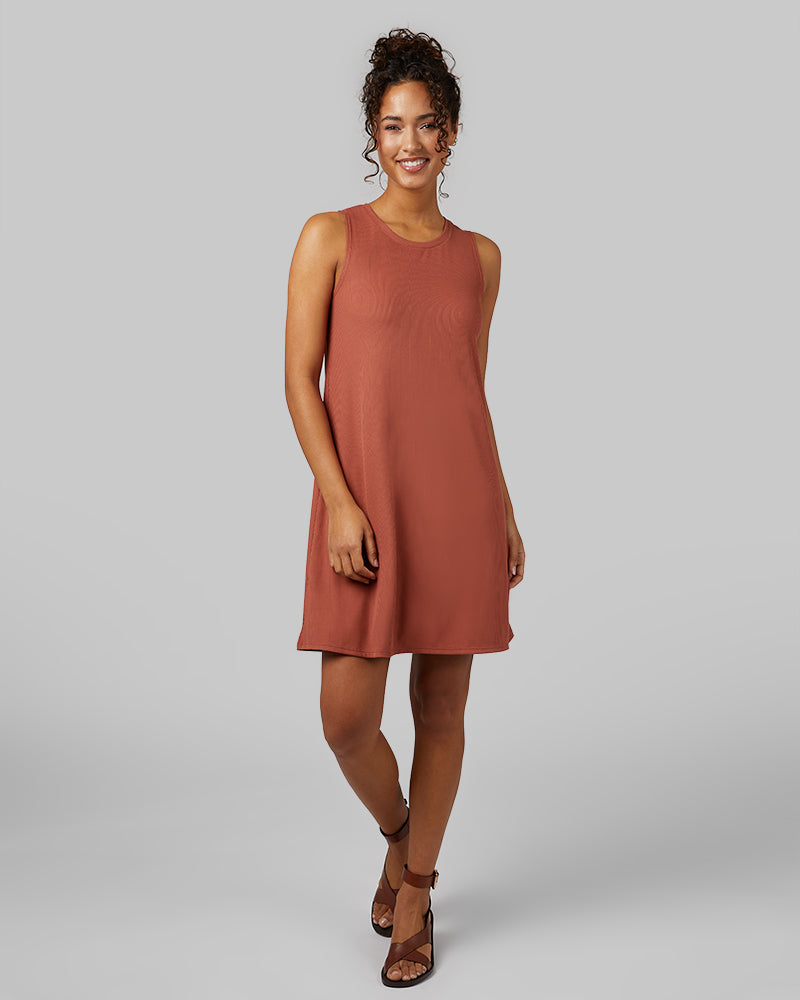WOMEN'S SOFT RIB TANK SWING DRESS