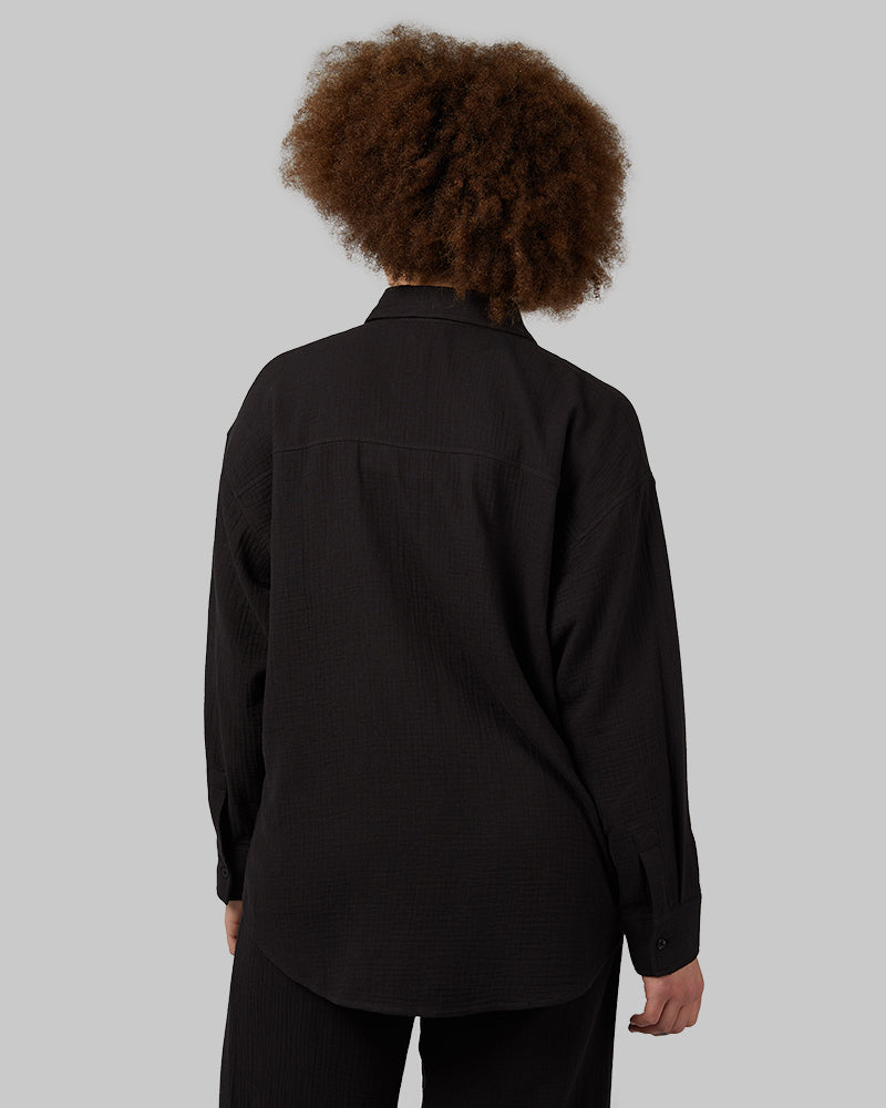 WOMEN'S SOFT GAUZE OVERSIZED LONG SLEEVE BUTTON-UP