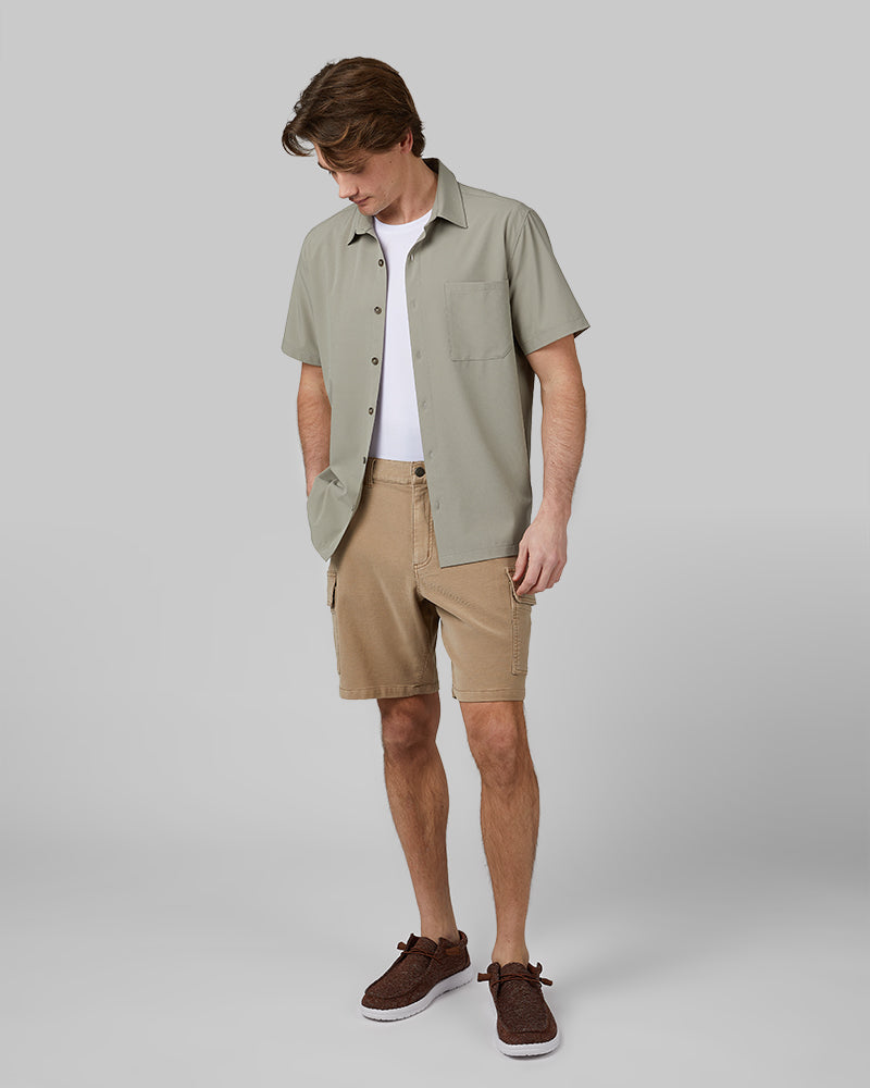 MEN'S STRETCH COMFORT "SWEATPANT" CARGO SHORT