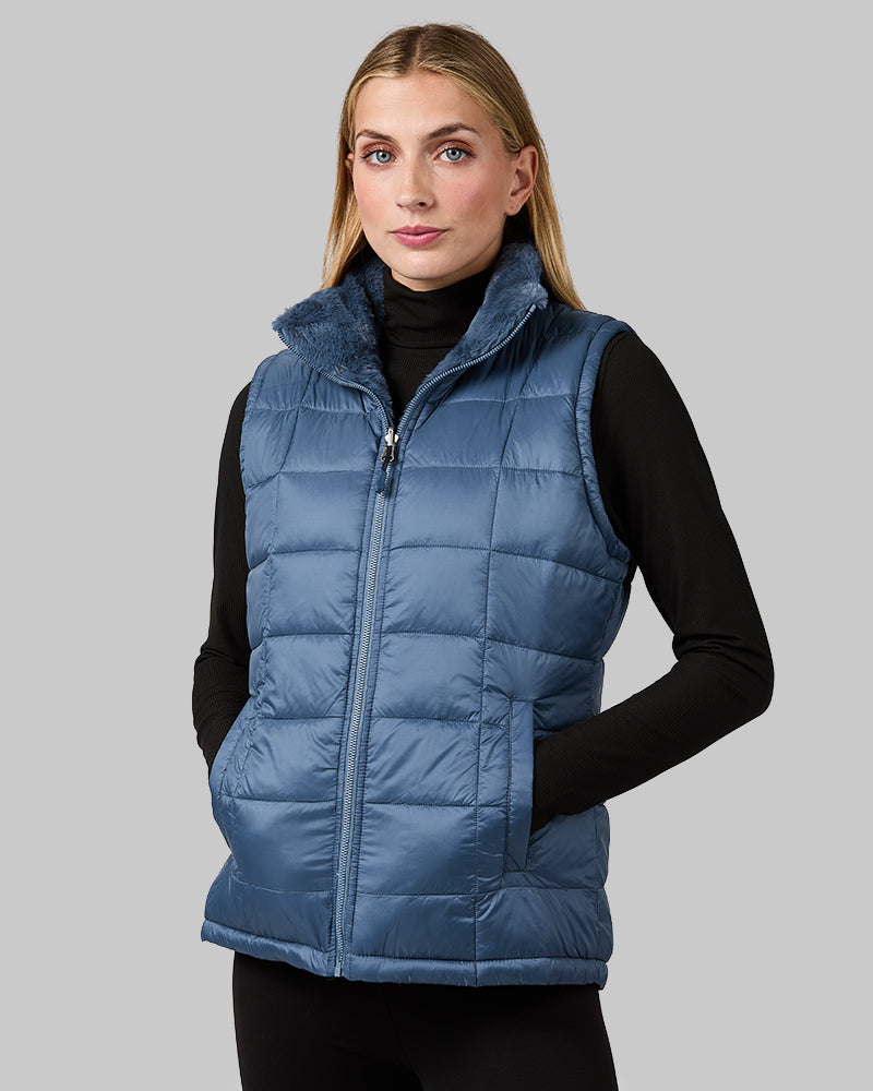WOMEN'S REVERSIBLE LUXE FUR-LINED VEST