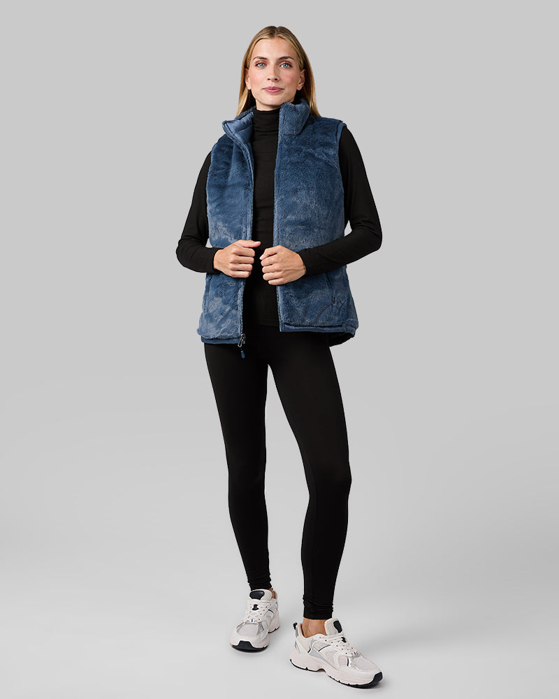 WOMEN'S REVERSIBLE LUXE FUR-LINED VEST