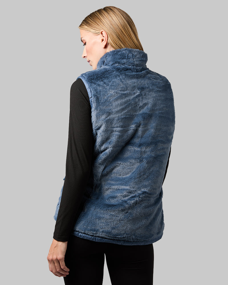 WOMEN'S REVERSIBLE LUXE FUR-LINED VEST