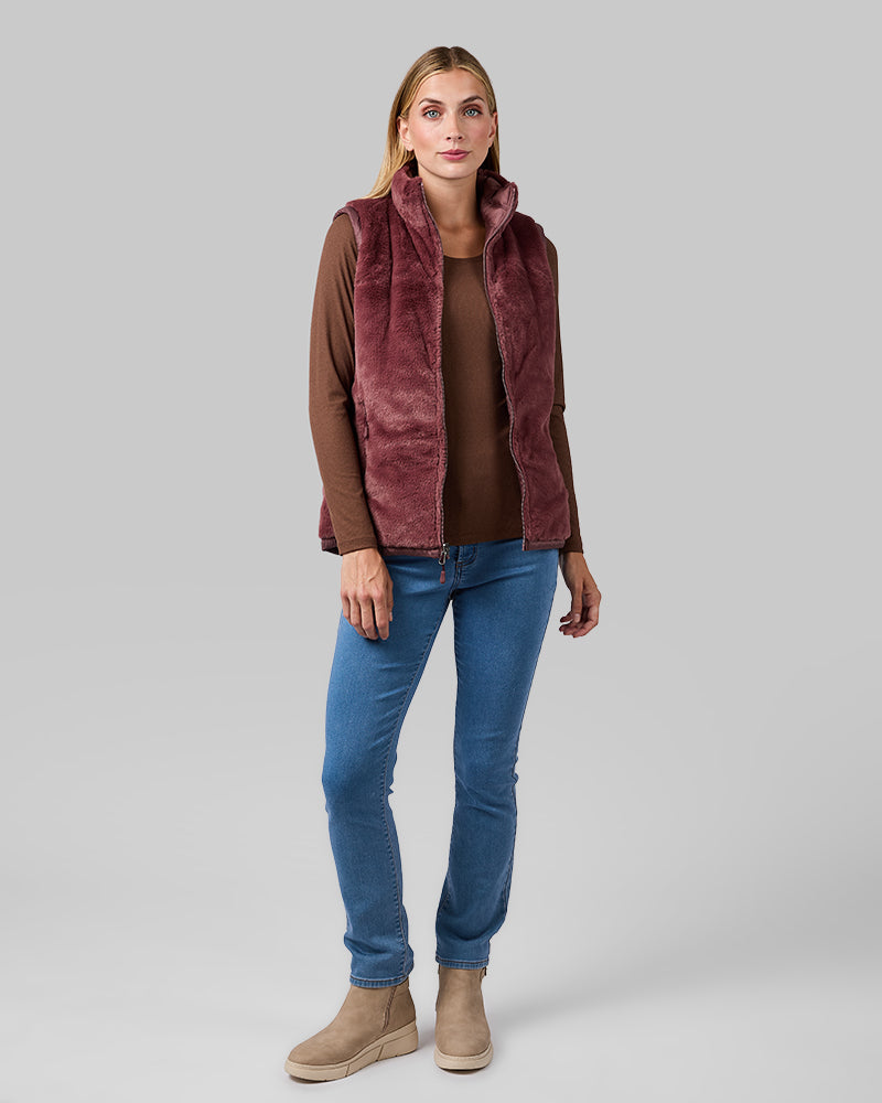 WOMEN'S REVERSIBLE LUXE FUR-LINED VEST