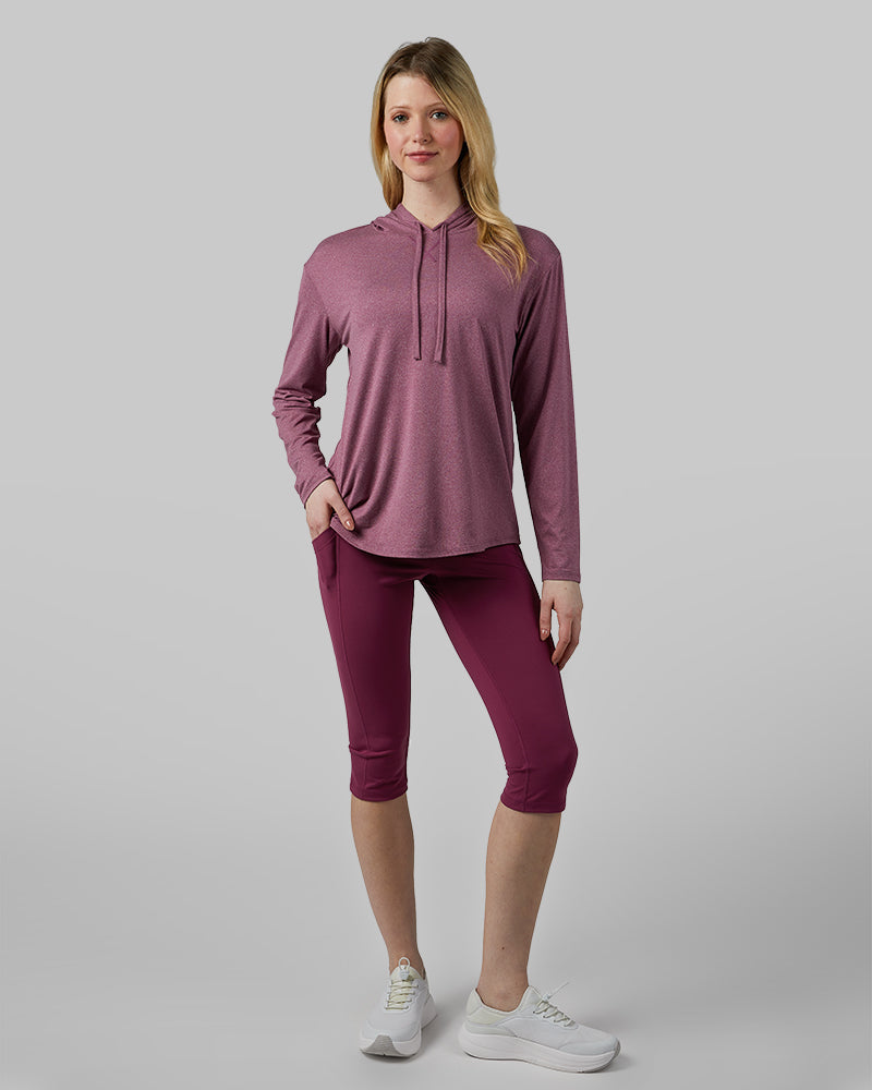 WOMEN'S COOL LONG SLEEVE HOODED T-SHIRT