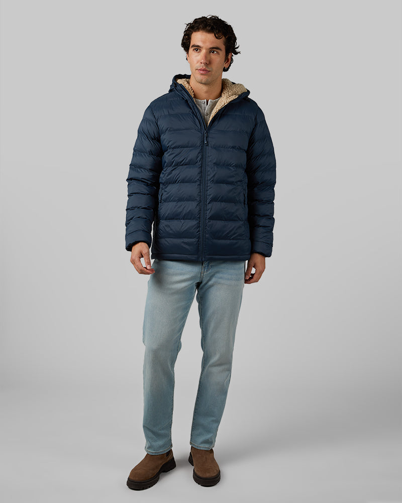 MEN'S HOODED SHERPA-LINED JACKET