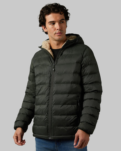 MEN'S HOODED SHERPA-LINED JACKET