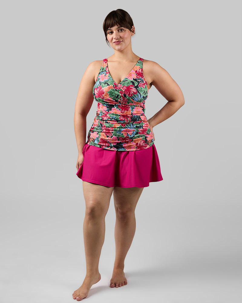 WOMEN'S FITTED RUCHED SWIM TANKINI