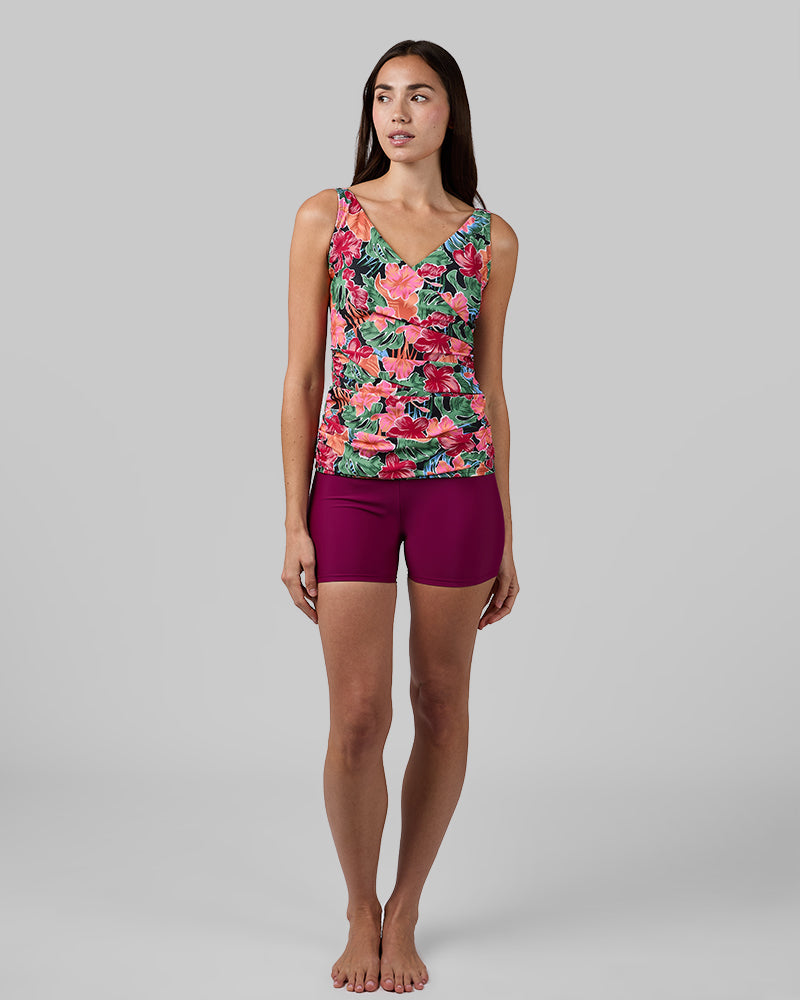 WOMEN'S FITTED RUCHED SWIM TANKINI