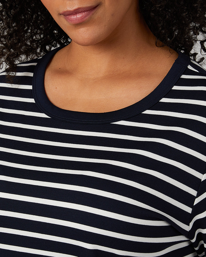 WOMEN'S LUXE KNIT 3/4 SLEEVE T-SHIRT
