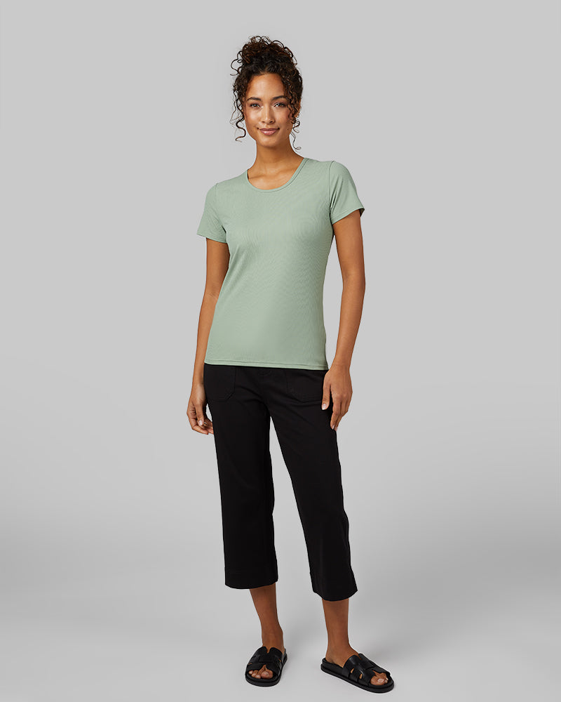 WOMEN'S MINI KNIT TWILL CAPRI