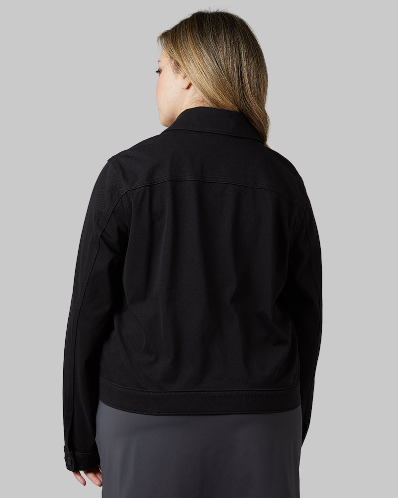WOMEN'S MINI KNIT TWILL TRUCKER JACKET