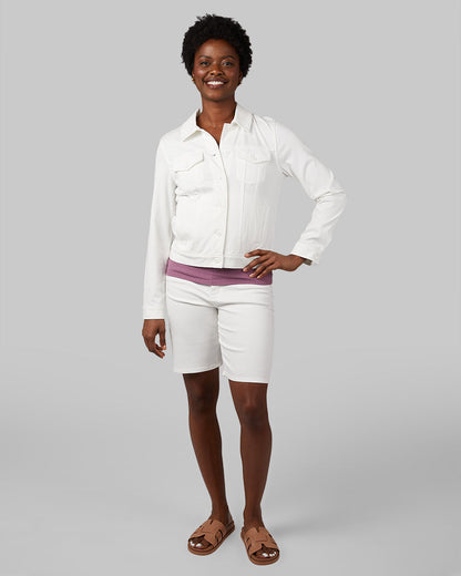 WOMEN'S MINI KNIT TWILL TRUCKER JACKET