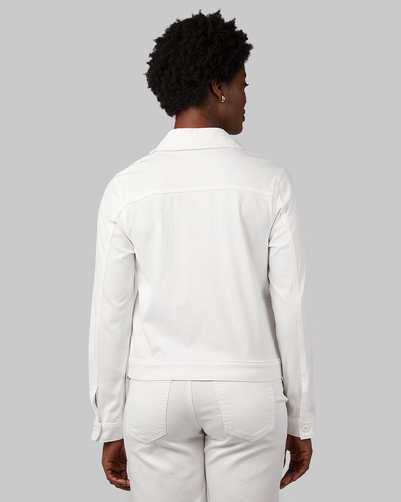 WOMEN'S MINI KNIT TWILL TRUCKER JACKET