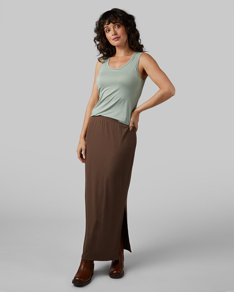 WOMEN'S SOFT RIB MAXI SKIRT