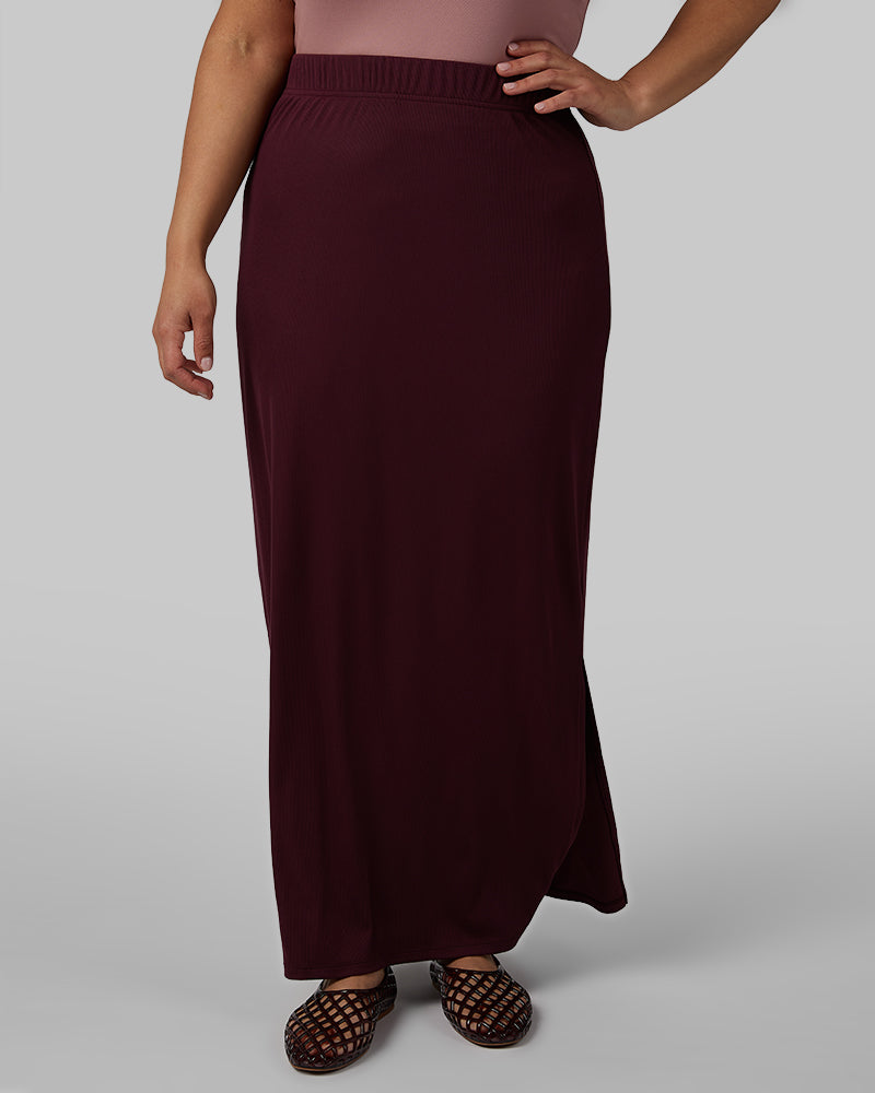 WOMEN'S SOFT RIB MAXI SKIRT