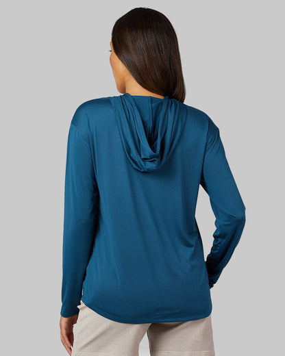 WOMEN'S COOL LONG SLEEVE HOODED T-SHIRT