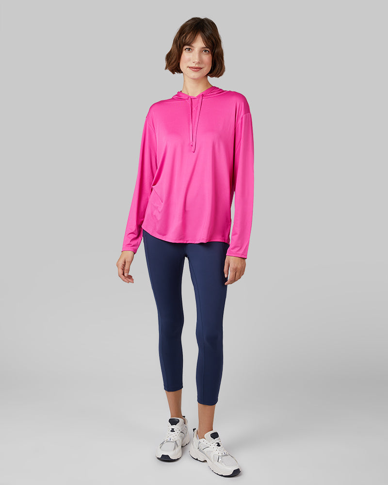 WOMEN'S COOL LONG SLEEVE HOODED T-SHIRT