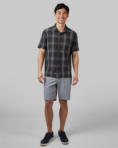 MEN'S CASUAL SHORT SLEEVE PLAID BUTTON-UP