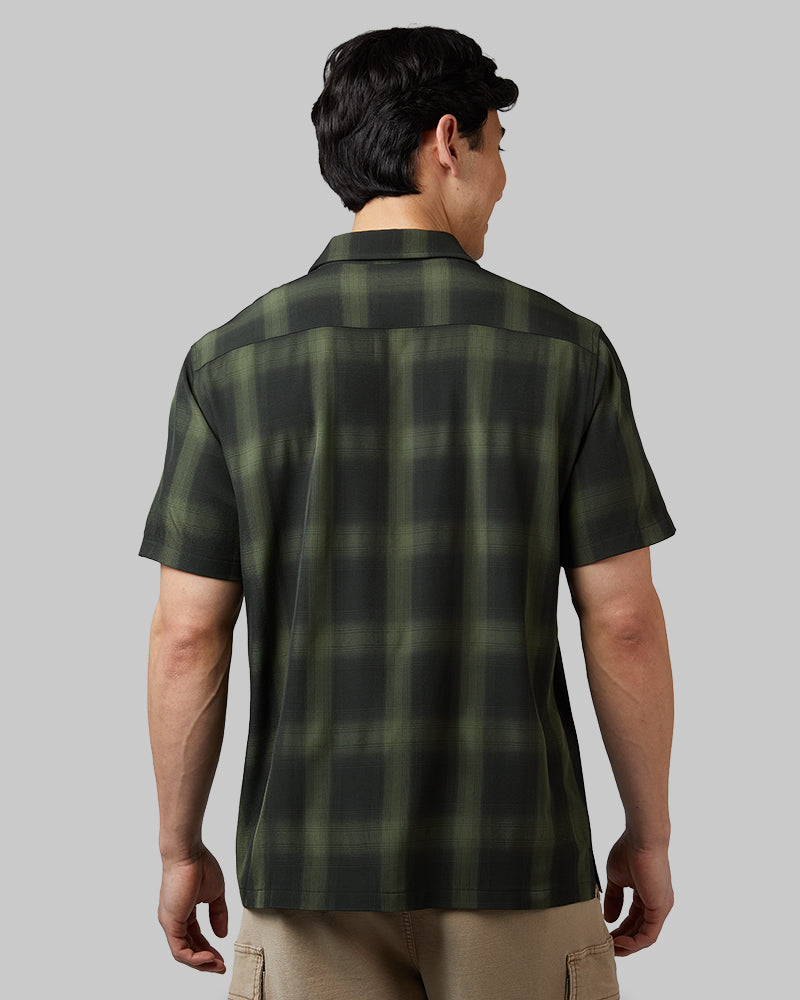MEN'S CASUAL SHORT SLEEVE PLAID BUTTON-UP