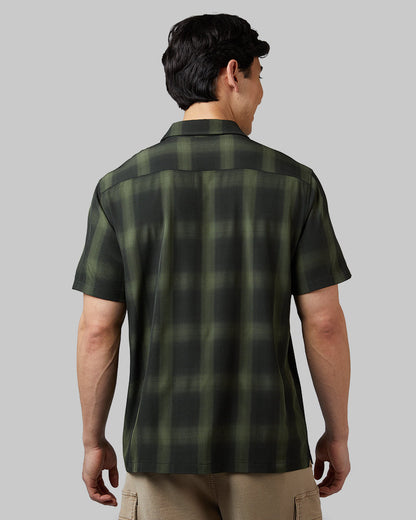 MEN'S CASUAL SHORT SLEEVE PLAID BUTTON-UP