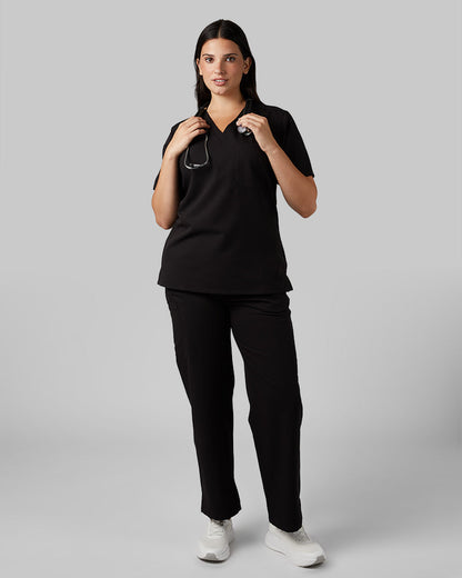 WOMEN'S CHEST POCKET V-NECK SCRUB TOP