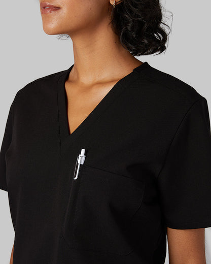 WOMEN'S CHEST POCKET V-NECK SCRUB TOP