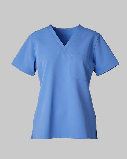 WOMEN'S CHEST POCKET V-NECK SCRUB TOP