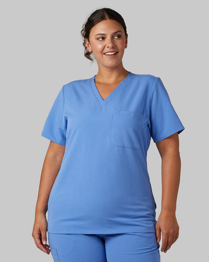 WOMEN'S CHEST POCKET V-NECK SCRUB TOP