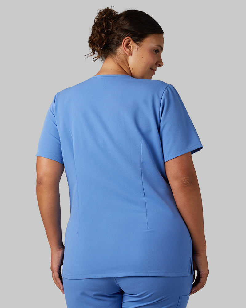 WOMEN'S CHEST POCKET V-NECK SCRUB TOP