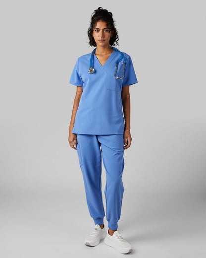 WOMEN'S CHEST POCKET V-NECK SCRUB TOP