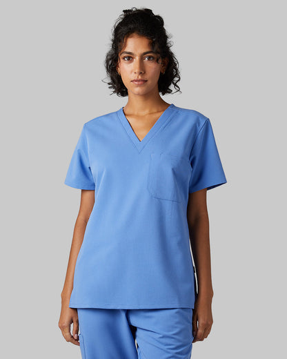 WOMEN'S CHEST POCKET V-NECK SCRUB TOP