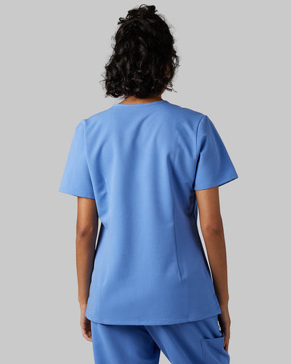 WOMEN'S CHEST POCKET V-NECK SCRUB TOP