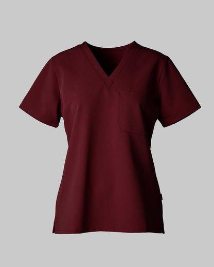 WOMEN'S CHEST POCKET V-NECK SCRUB TOP